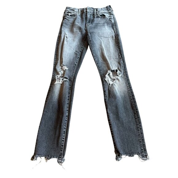 Mother High Waisted Looker Ankle Chew Scene of the Crime Grey Jeans Size 24 - Picture 2 of 14